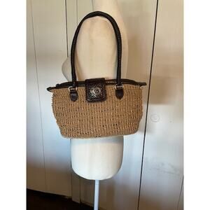 Brighton Woven Shoulder Bag‎ Purse with Leather Straps